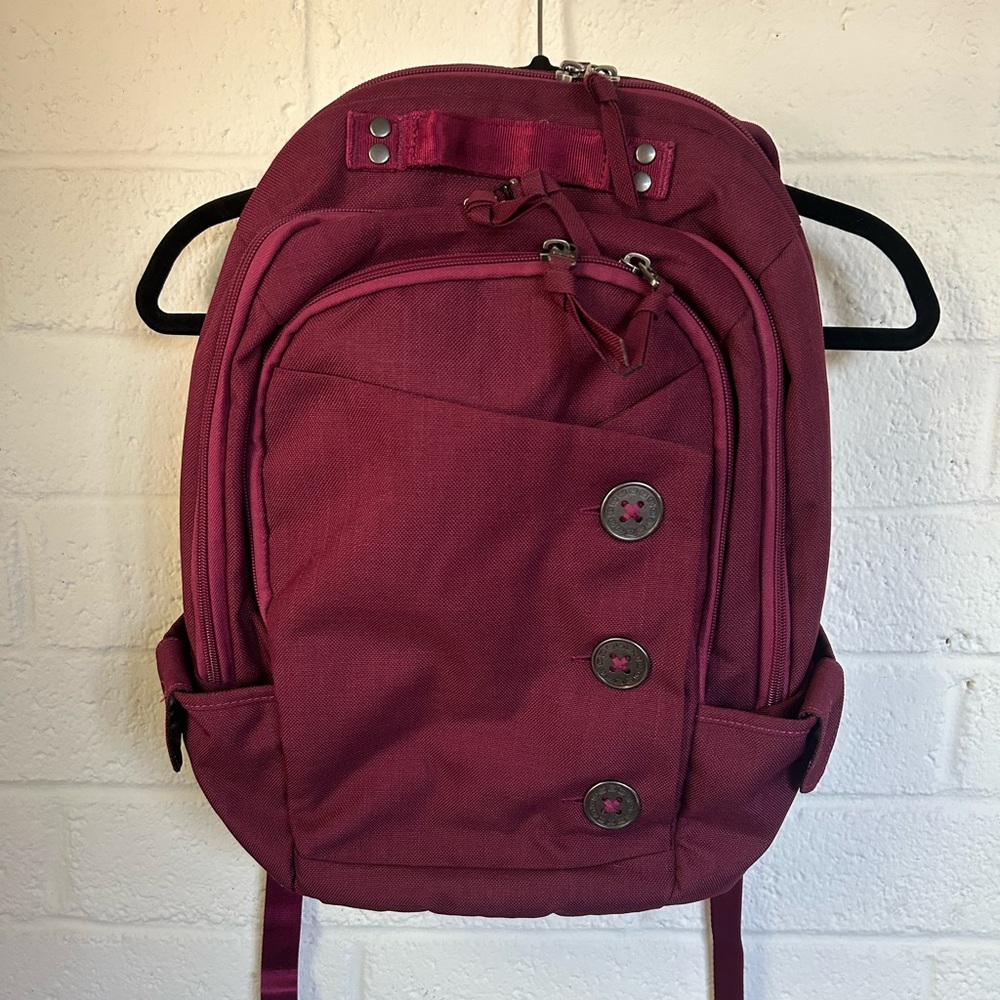 OGIO Burgundy Backpack with Button Accents